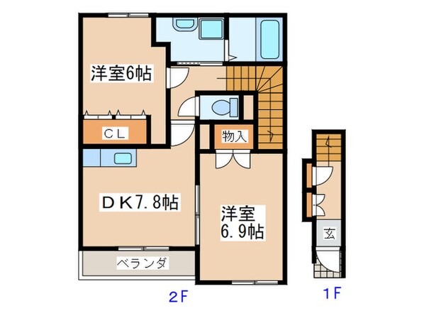 サンテラスビュ－の物件間取画像